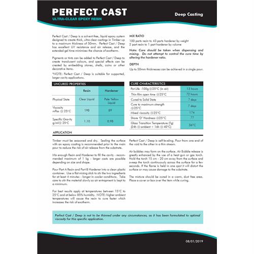 Perfect Cast 2 Part Resin and Hardener - Deep - 1.5 litre Kit